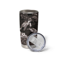 Hawaiian Lei Turtle and Plumeria Tumbler Cup Polynerian Art Tattoo-Grayscale Mode LT03 - Polynesian Pride