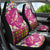 Hawaiian Plumeria and Humpback Whales Car Seat Cover Polynerian Art Tattoo-Plum Pink Color