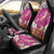 Hawaiian Plumeria and Humpback Whales Car Seat Cover Polynerian Art Tattoo-Plum Pink Color