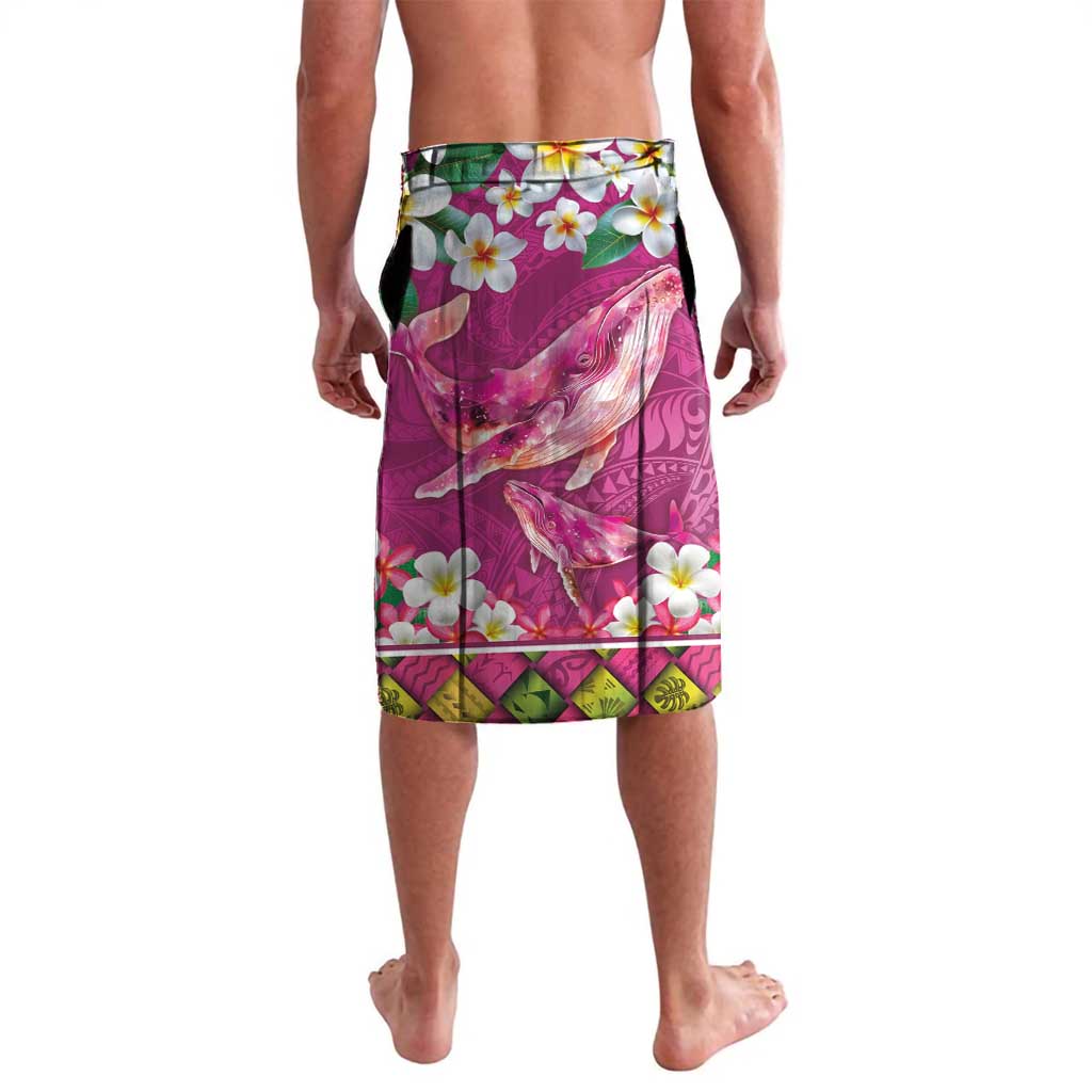 Hawaiian Plumeria and Humpback Whales Lavalava Polynerian Art Tattoo-Plum Pink Color LT03 - Polynesian Pride