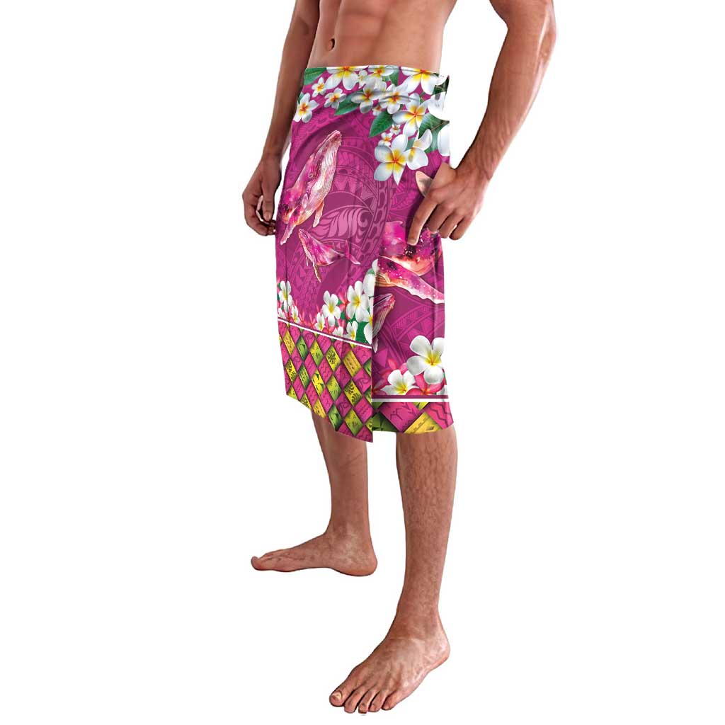 Hawaiian Plumeria and Humpback Whales Lavalava Polynerian Art Tattoo-Plum Pink Color LT03 - Polynesian Pride