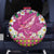 Hawaiian Plumeria and Humpback Whales Spare Tire Cover Polynerian Art Tattoo-Plum Pink Color