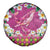 Hawaiian Plumeria and Humpback Whales Spare Tire Cover Polynerian Art Tattoo-Plum Pink Color