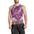 Hawaiian Plumeria and Humpback Whales Men Tank Top Polynerian Art Tattoo-Mauve Color