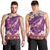 Hawaiian Plumeria and Humpback Whales Men Tank Top Polynerian Art Tattoo-Mauve Color