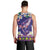 Hawaiian Plumeria and Humpback Whales Men Tank Top Polynerian Art Tattoo-Navy Color