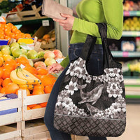 Hawaiian Plumeria and Humpback Whales Grocery Bag Polynerian Art Tattoo-Grayscale Mode LT03 - Polynesian Pride