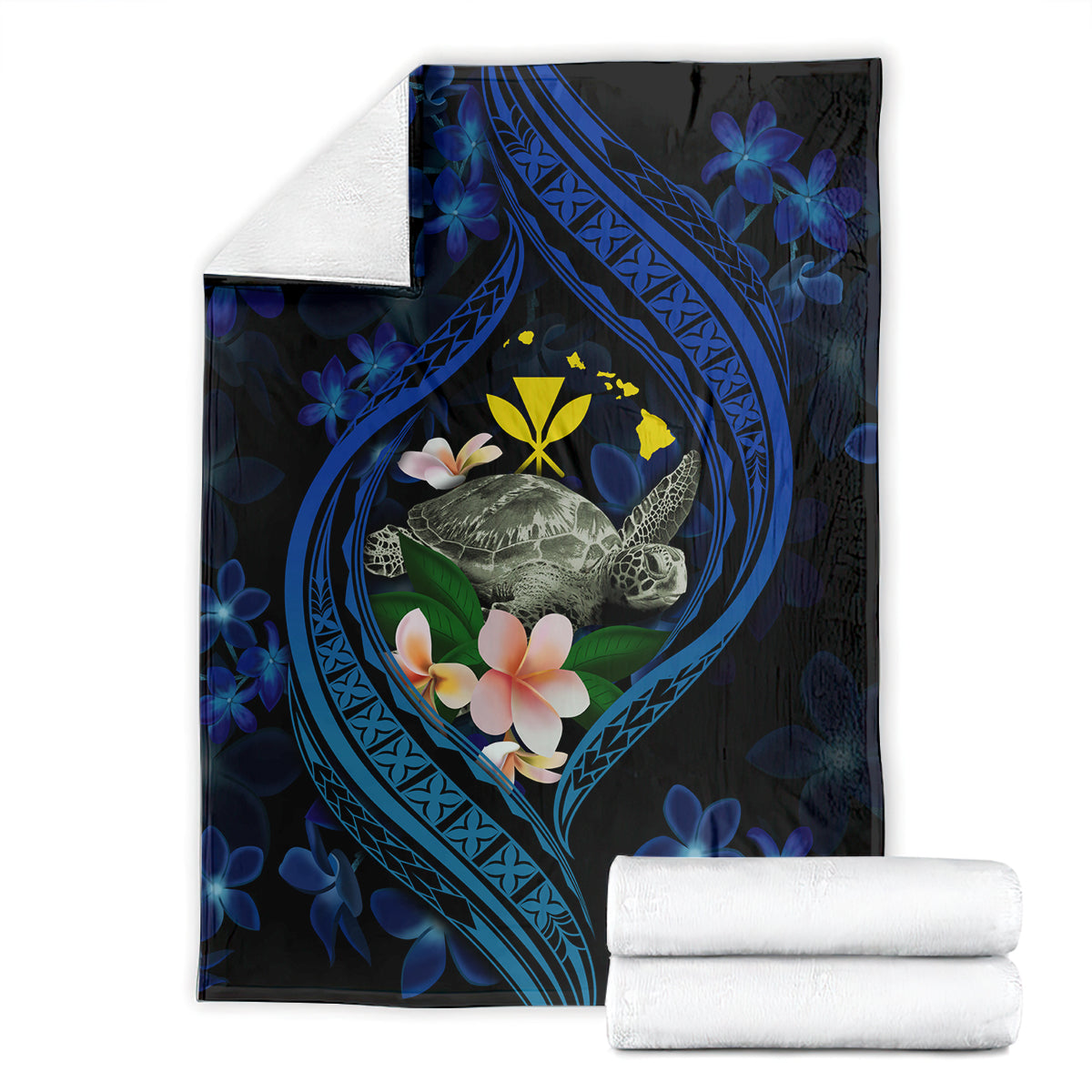 Hawaii Turtle Plumeria Flower Fanciful Blanket LT03 - Polynesian Pride