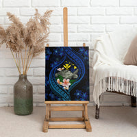 Hawaii Turtle Plumeria Flower Fanciful Canvas Wall Art LT03 - Polynesian Pride