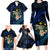 Hawaii Turtle Plumeria Flower Fanciful Family Matching Long Sleeve Bodycon Dress and Hawaiian Shirt