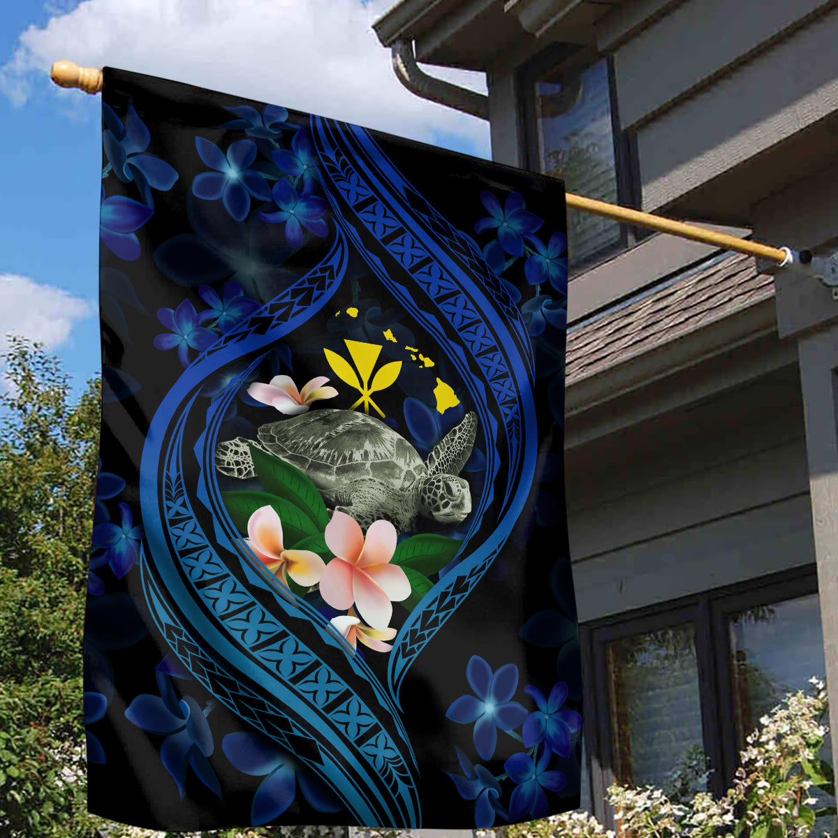 Hawaii Turtle Plumeria Flower Fanciful Garden Flag LT03 - Polynesian Pride