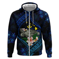 Hawaii Turtle Plumeria Flower Fanciful Hoodie LT03 Zip Hoodie Black - Polynesian Pride