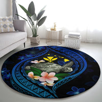 Hawaii Turtle Plumeria Flower Fanciful Round Carpet LT03 - Polynesian Pride