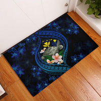 Hawaii Turtle Plumeria Flower Fanciful Rubber Doormat LT03 Black - Polynesian Pride