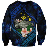 Hawaii Turtle Plumeria Flower Fanciful Sweatshirt LT03 Unisex Black - Polynesian Pride