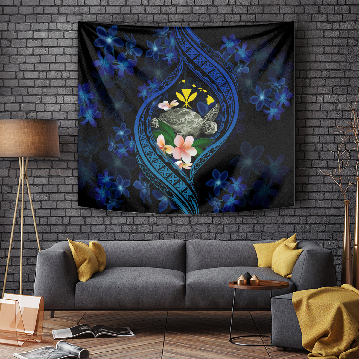 Hawaii Turtle Plumeria Flower Fanciful Tapestry LT03 - Polynesian Pride