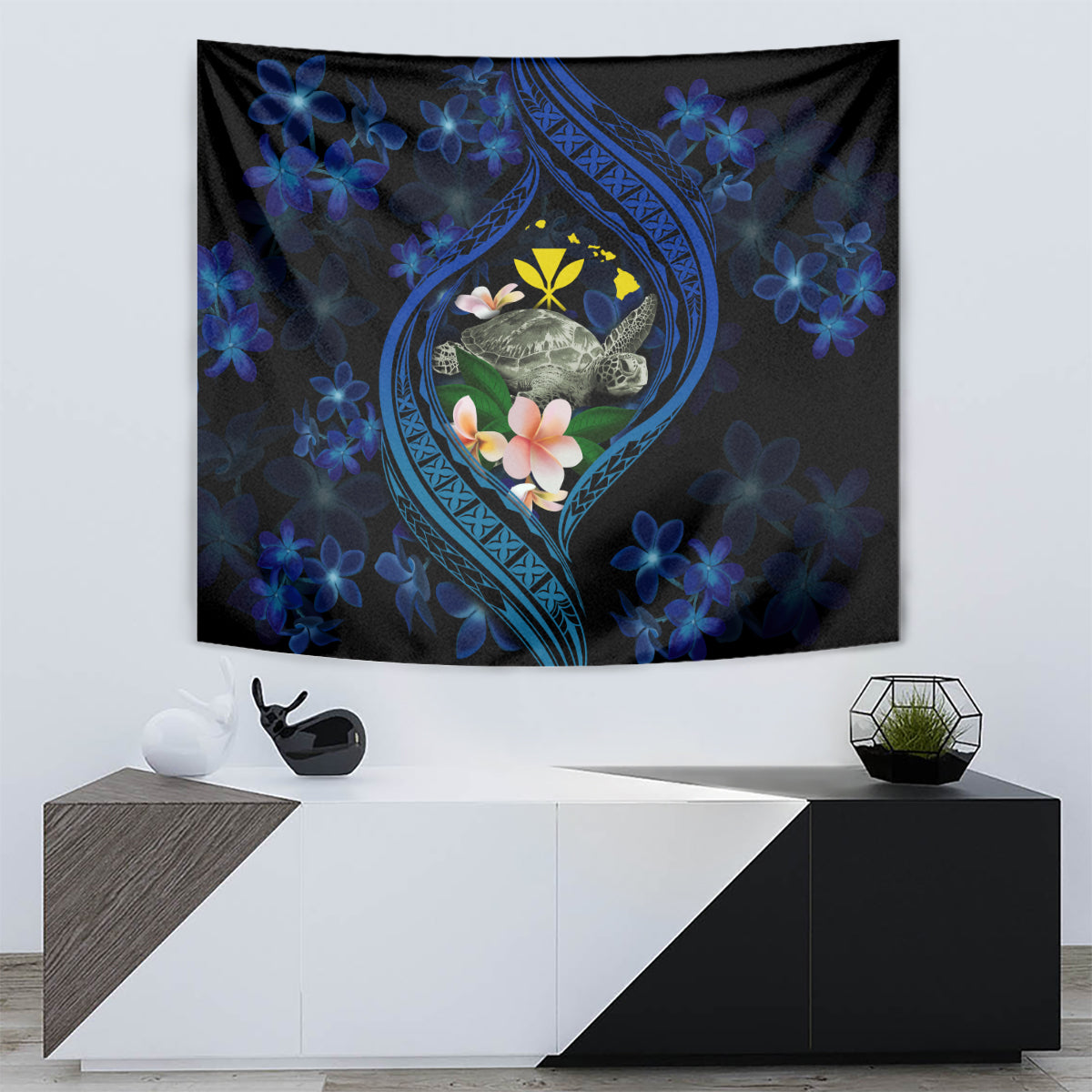 Hawaii Turtle Plumeria Flower Fanciful Tapestry LT03 - Polynesian Pride