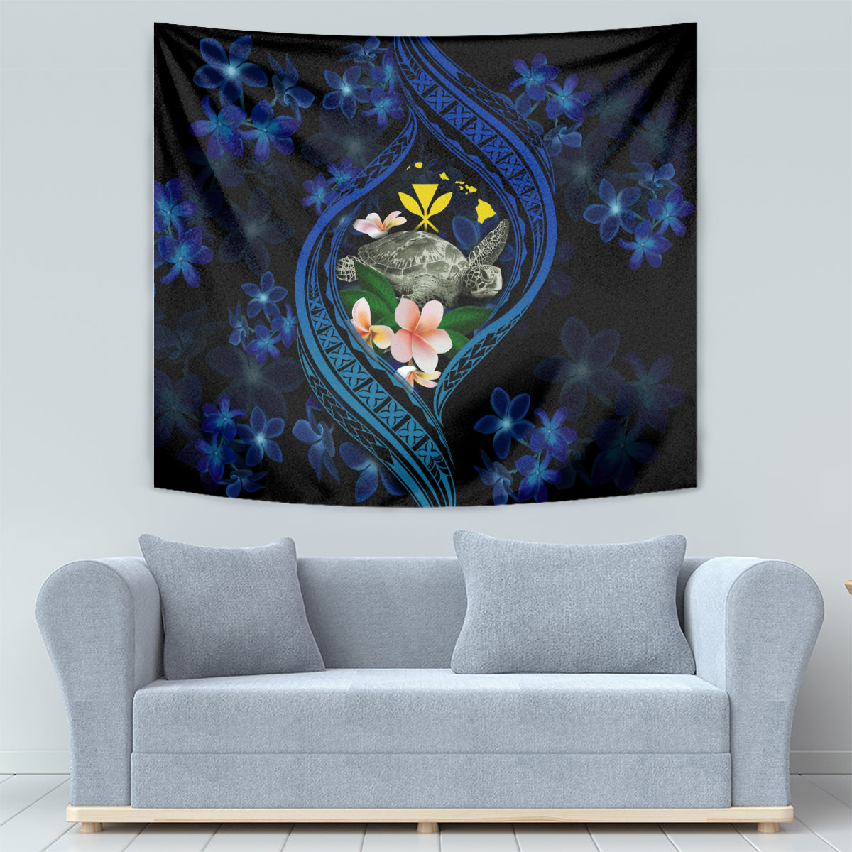 Hawaii Turtle Plumeria Flower Fanciful Tapestry LT03 - Polynesian Pride