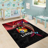Tonga Emancipation Day Area Rug Ngatu Humpback Whale Polynesian Flower LT03 - Polynesian Pride