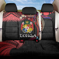 Tonga Emancipation Day Back Car Seat Cover Ngatu Humpback Whale Polynesian Flower LT03 One Size Black - Polynesian Pride