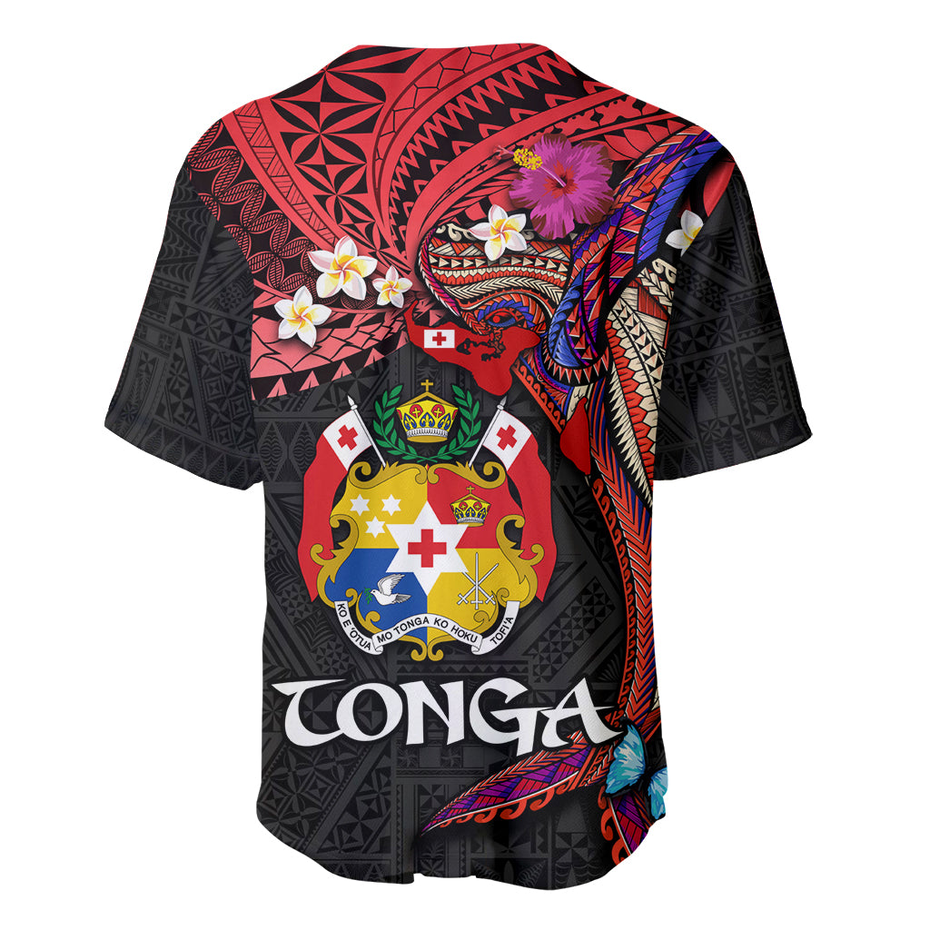 Tonga Emancipation Day Baseball Jersey Ngatu Humpback Whale Polynesian Flower LT03 - Polynesian Pride