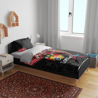 Tonga Emancipation Day Bedding Set Ngatu Humpback Whale Polynesian Flower LT03 - Polynesian Pride