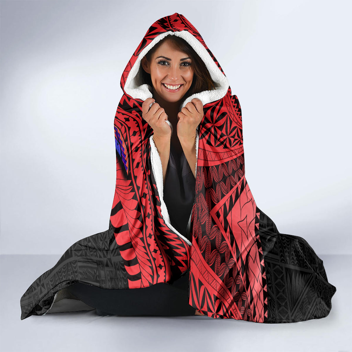 Tonga Emancipation Day Hooded Blanket Ngatu Humpback Whale Polynesian Flower LT03 - Polynesian Pride