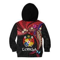 Tonga Emancipation Day Kid Hoodie Ngatu Humpback Whale Polynesian Flower LT03 - Polynesian Pride