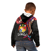 Tonga Emancipation Day Kid Hoodie Ngatu Humpback Whale Polynesian Flower LT03 - Polynesian Pride