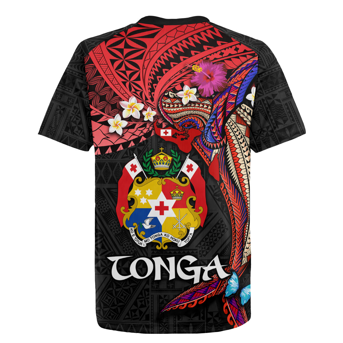Tonga Emancipation Day Rugby Jersey Ngatu Humpback Whale Polynesian Flower LT03 - Polynesian Pride