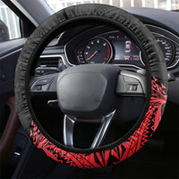 Tonga Emancipation Day Steering Wheel Cover Ngatu Humpback Whale Polynesian Flower LT03 - Polynesian Pride