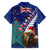 New Zealand Christmas Family Matching Long Sleeve Bodycon Dress and Hawaiian Shirt Kiwi Bird Santa and Silver Fern Funny Haka Dance