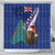 New Zealand Christmas Shower Curtain Kiwi Bird Santa and Silver Fern Funny Haka Dance