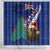 New Zealand Christmas Shower Curtain Kiwi Bird Santa and Silver Fern Funny Haka Dance