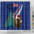 New Zealand Christmas Shower Curtain Kiwi Bird Santa and Silver Fern Funny Haka Dance