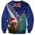 New Zealand Christmas Sweatshirt Kiwi Bird Santa and Silver Fern Funny Haka Dance