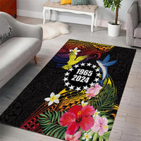 Cook Islands Independence Day Area Rug Maroro and Kakaia with Hibiscus Flower Polynesian Pattern LT03 - Polynesian Pride