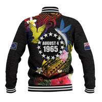Cook Islands Independence Day Baseball Jacket Maroro and Kakaia with Hibiscus Flower Polynesian Pattern LT03 - Polynesian Pride