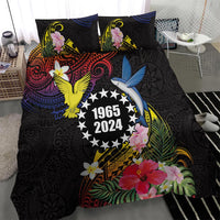 Cook Islands Independence Day Bedding Set Maroro and Kakaia with Hibiscus Flower Polynesian Pattern LT03 - Polynesian Pride