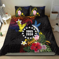 Cook Islands Independence Day Bedding Set Maroro and Kakaia with Hibiscus Flower Polynesian Pattern LT03 - Polynesian Pride