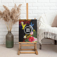 Cook Islands Independence Day Canvas Wall Art Maroro and Kakaia with Hibiscus Flower Polynesian Pattern LT03 - Polynesian Pride