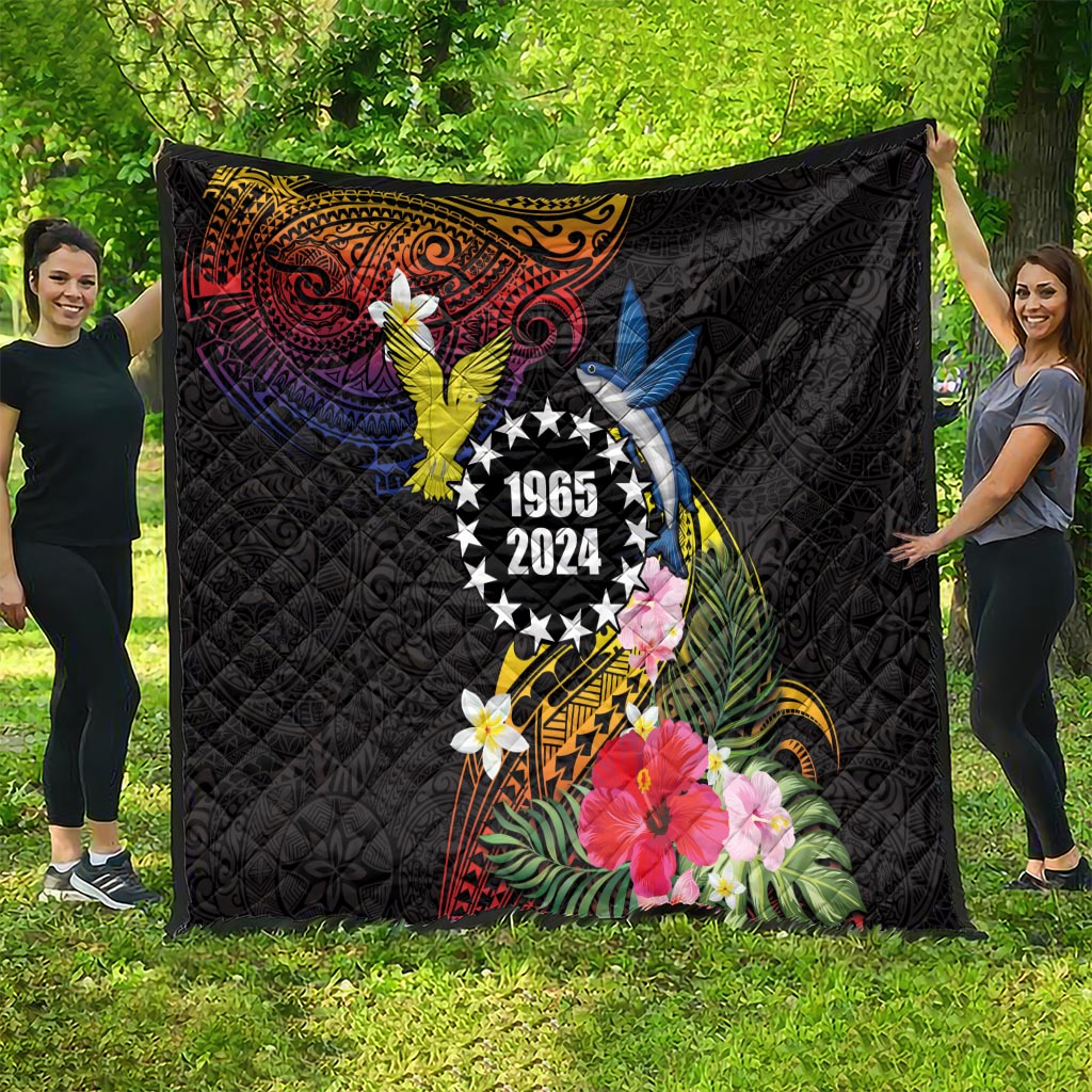 Cook Islands Independence Day Quilt Maroro and Kakaia with Hibiscus Flower Polynesian Pattern LT03 - Polynesian Pride
