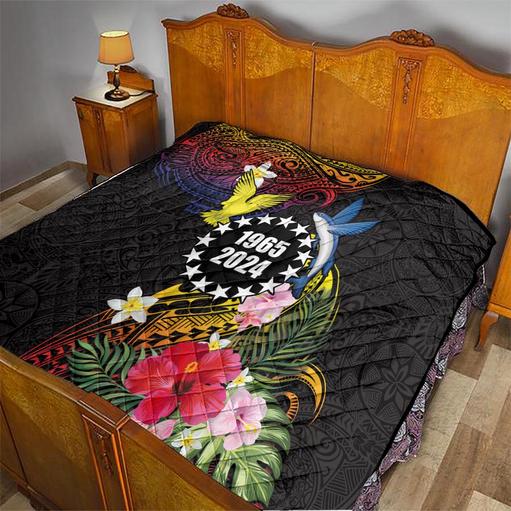 Cook Islands Independence Day Quilt Maroro and Kakaia with Hibiscus Flower Polynesian Pattern LT03 - Polynesian Pride