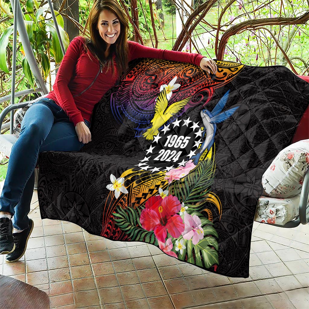 Cook Islands Independence Day Quilt Maroro and Kakaia with Hibiscus Flower Polynesian Pattern LT03 - Polynesian Pride