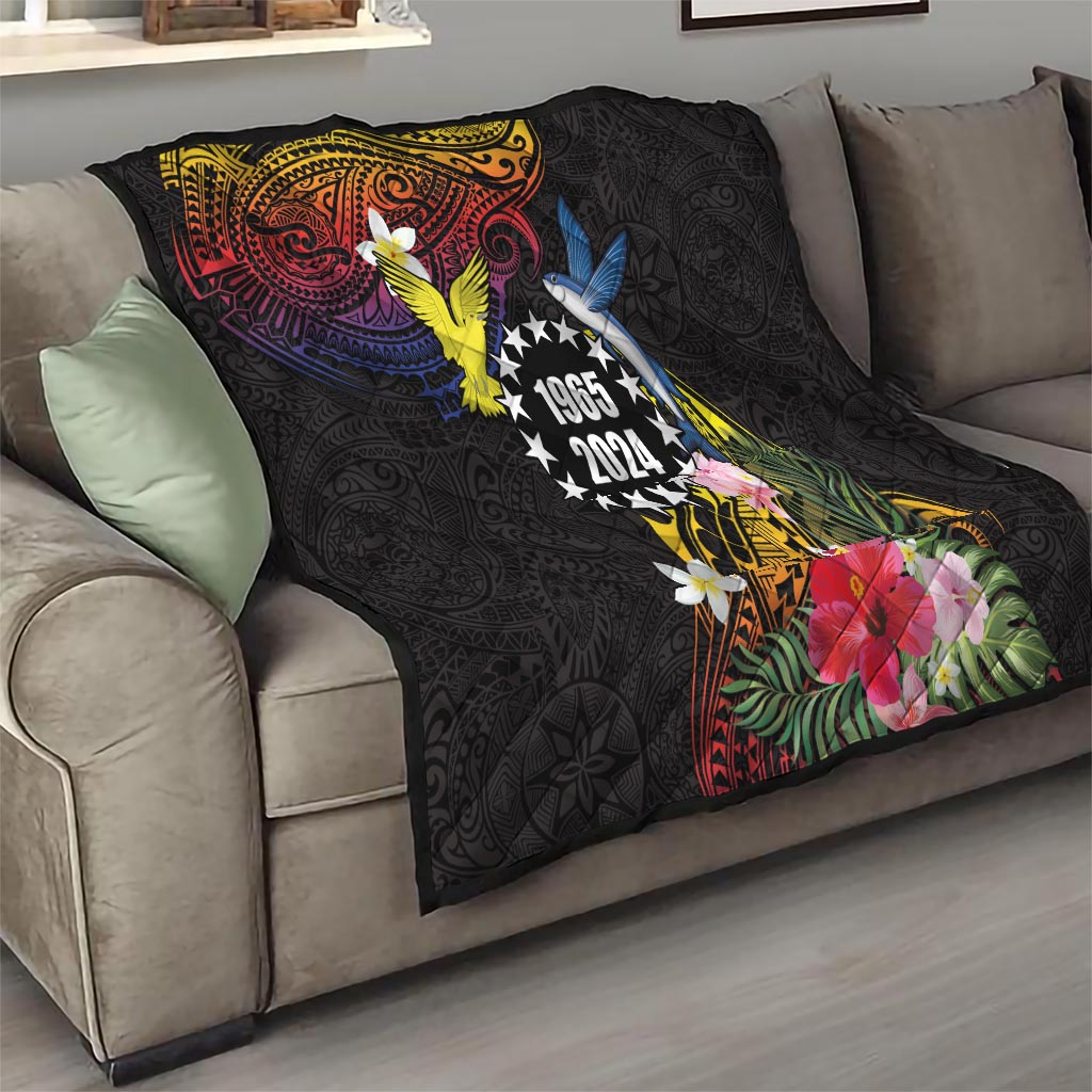 Cook Islands Independence Day Quilt Maroro and Kakaia with Hibiscus Flower Polynesian Pattern LT03 - Polynesian Pride