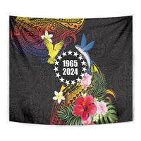 Cook Islands Independence Day Tapestry Maroro and Kakaia with Hibiscus Flower Polynesian Pattern LT03 - Polynesian Pride