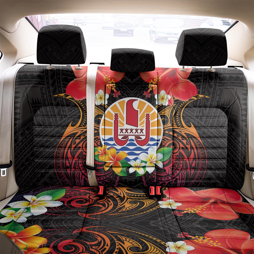 French Polynesia Bastille Day Back Car Seat Cover Tiare Flower and National Seal Polynesian Pattern LT03 - Polynesian Pride