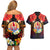 French Polynesia Bastille Day Couples Matching Off Shoulder Short Dress and Hawaiian Shirt Tiare Flower and National Seal Polynesian Pattern