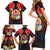 French Polynesia Bastille Day Family Matching Short Sleeve Bodycon Dress and Hawaiian Shirt Tiare Flower and National Seal Polynesian Pattern