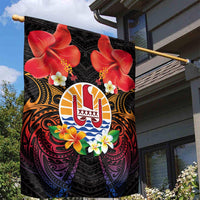 French Polynesia Bastille Day Garden Flag Tiare Flower and National Seal Polynesian Pattern LT03 - Polynesian Pride
